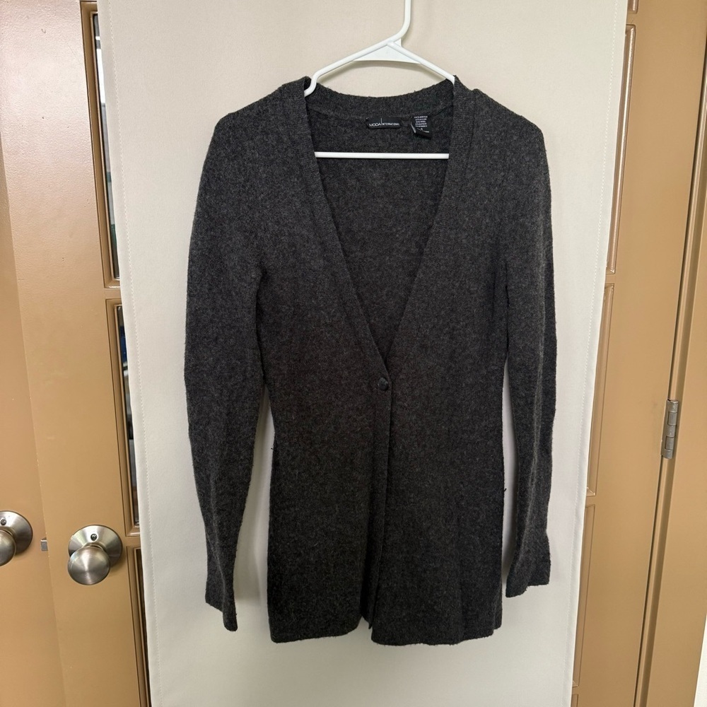 Moda‎ International Women's Small Grey Wool Alpaca Blend Cardigan